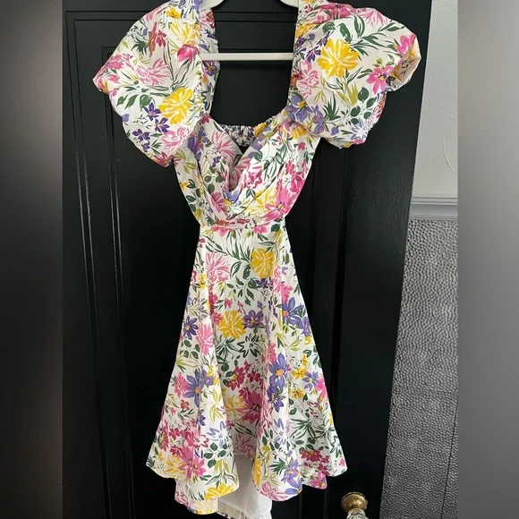 REVOLVE Clarita Dress Pink & Yellow Multi Floral - Picture 2 of 5